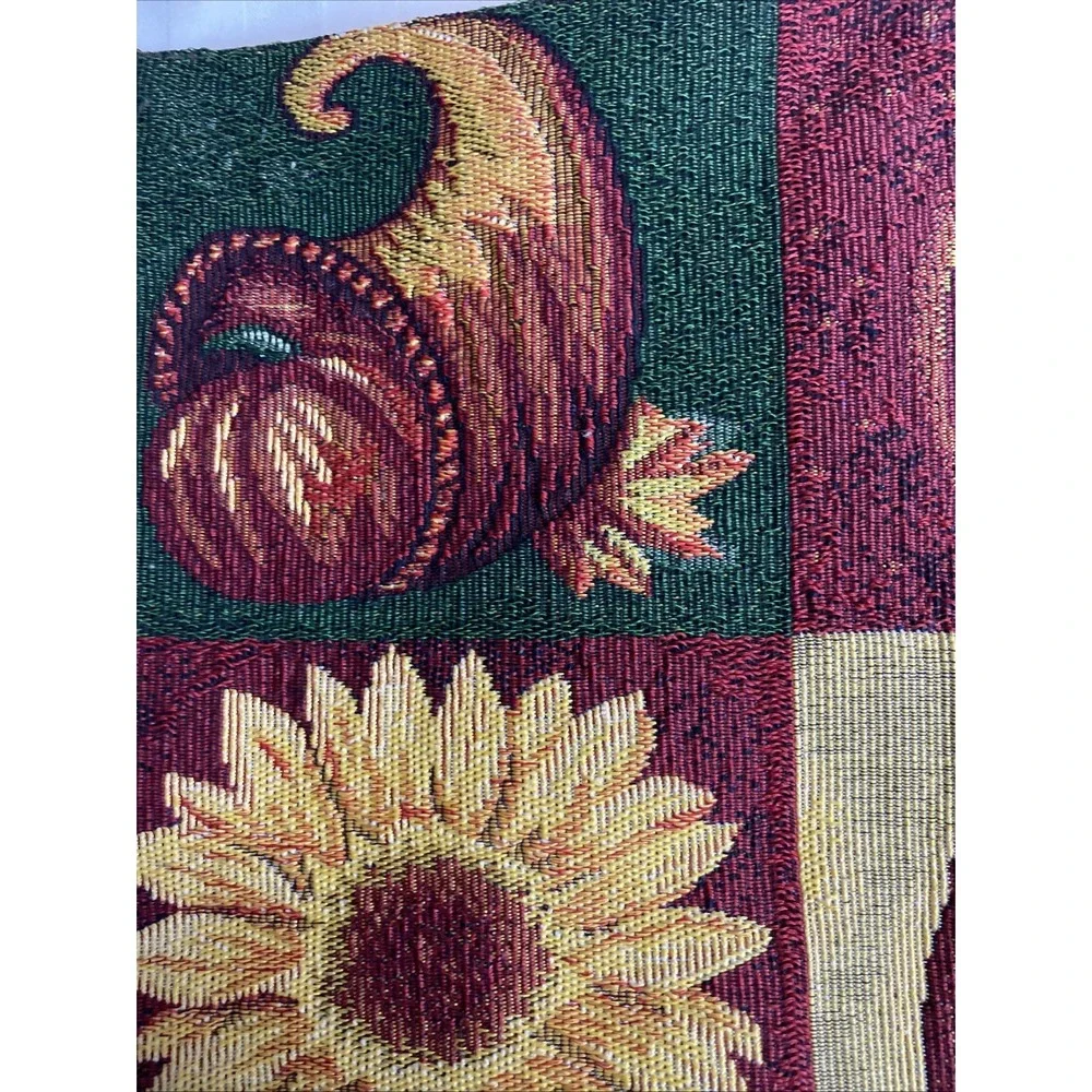 Long Table Runner Thanksgiving Pumpkin Sunflower Tapestry 72